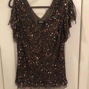 Brown sequin top